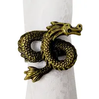 Dragão de metal guardanapo círculo, anéis de guardanapo para decoração de mesa