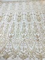 Tissu en dentelle suisse en voile brodé de paillettes de luxe, tulle français de haute qualité pour robe de mariée