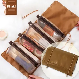 New Design Hanging Roll-Up Makeup Bag Travel Women Organizer Bag With Movable Storage Bags