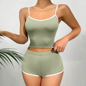 Set Pigiama Femminile di Alta Qualità, Comodo e Traspirante con Motivi Floreali per Estate e Autunno, Abbigliamento Casual da <span class=keywords><strong>Casa</strong></span> con Vita Elastica - Product Image 4