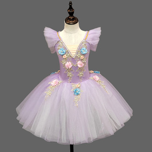 Maillot de Ballet para Niñas, Diseño Floral Lago de los Cisnes, Disfraz de Bailarina con Tutú de Tul, Vestido de Baile para Fiesta de <span class=keywords><strong>Navidad</strong></span> - Product Image 3