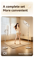Dropshipping K33 Lumière de beauté professionnelle sur pied, LED réglable en hauteur de 1,95 m pour la danse, les vlogs en direct et le studio