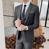 Costume Homme 3 Pièces 2026 : Veste + Gilet + Pantalon – Style Européen et Américain, Idéal pour Mariage et Tenue Professionnelle Formelle