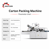 Machine d'emballage automatique HAOYUAN HY-ZH-120 avec convoyeur continu, alimentation par film, emballage durable, cadre robuste, machine d'emballage en carton