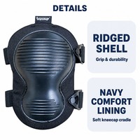 Genouillères ergonomiques noires pour carreleurs, poseurs de revêtements de sol et poseurs de moquettes, avec coque en forme de 8 et texture antidérapante pour usage professionnel