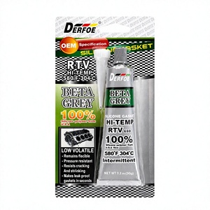 DERFOE RTV ซิลิโคนกาวติดปะเก็นเบต้าเกรย์ 3.2 ออนซ์ ทนความร้อนสูง 580 ° ข้อกำหนด OEM ของ F - Product Image 1