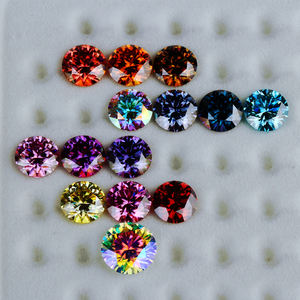 新しいライトイエローモアサナイト 0.5ct-4ct 人工ダイヤモンド VVS1 VVS2 クラリティ イエロー ラウンドジェム リング チェーン メインストーン - Product Image 5