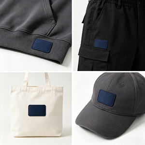 Étiquettes en tissu vierges de couleur unie, personnalisables, prix usine, faible MOQ, à thermocoller pour vêtements, DIY, <span class=keywords><strong>presse</strong></span> à chaud - Product Image 2