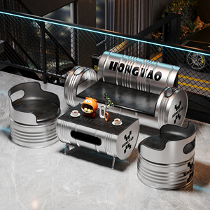 Câu Lạc Bộ không gian sáng tạo sử dụng bàn cà phê sofa bao gồm đồ nội thất thanh Phong cách công nghiệp thiết lập rõ ràng xô sắt thẻ ghế dầu ghế - Product Image 2