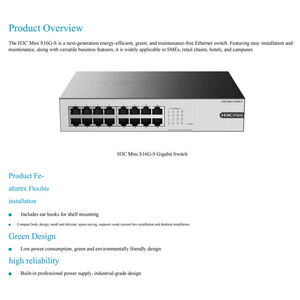 Switch Ethernet H3C Mini S16G-S de 16 Puertos, Libre de Mantenimiento, con QoS y SNMP para Pequeñas y Medianas Empresas, Cadenas de Tiendas, Hoteles y Campus - Product Image 2