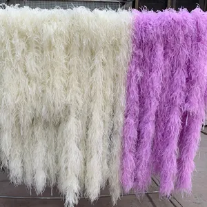 Cheap Ostrich Feathers White Black Pink Thick Bulk 2ply Party Ostrich Feather Boa Supplier For DIY Craft Costume Dancing Party Halloween