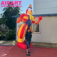 Grande marionnette de clown de dessin animé pour parc d'attractions, marionnette de clown gonflable pour les défilés, marionnette de clown personnalisée pour les doigts