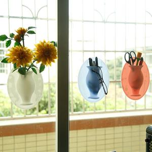 Vase mural en Silicone auto-adhésif, pour le bureau, décoration de succion murale pour <span class=keywords><strong>la</strong></span> maison, le réfrigérateur, les fenêtres, Vase - Product Image 4