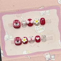 Collection d'ongles artificiels amovibles et mignons faits à la main pour enfants (adaptés à un usage quotidien)