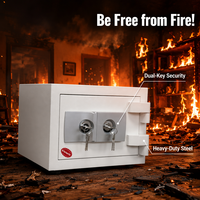 Caja Fuerte Pequeña de Acero de 30 cm Resistente al Fuego con Doble Cerradura, Gabinete de Seguridad Portátil de Alta Resistencia para el Hogar, Oficina y Joyas