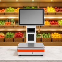 Sistema POS con Báscula de Pesaje y Pantalla Táctil, Pantalla Grande para Clientes, Impresora Térmica de 58 mm, 8 GB + 128 GB, Caja Registradora Todo en Uno