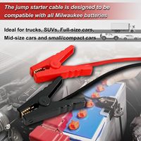 Démarreur de batterie Milwaukee M18 18V avec câbles de démarrage 8AWG et pinces de batterie – Outils d'urgence pour véhicules