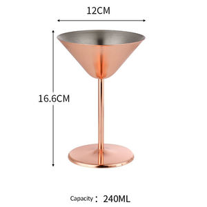 Copas de Vino de Metal Reutilizables y Duraderas de 240 ml, Copas de Martini de Acero Inoxidable para Fiestas en Bares, Accesorios de Bar de Metal - Product Image 6