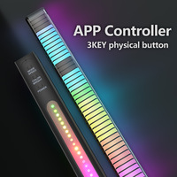 Barra de Luces Inteligente Flow Light, Tiras de Luces RGB con Sincronización Musical, Control por Voz a través de Aplicación, Luces Rítmicas, Alimentación USB, Luz Ambiental LED de Nivel para Automóvil