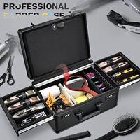 Mallette de barbier avec plateau coulissant pour tondeuses, mallette à outils professionnelle pour barbiers