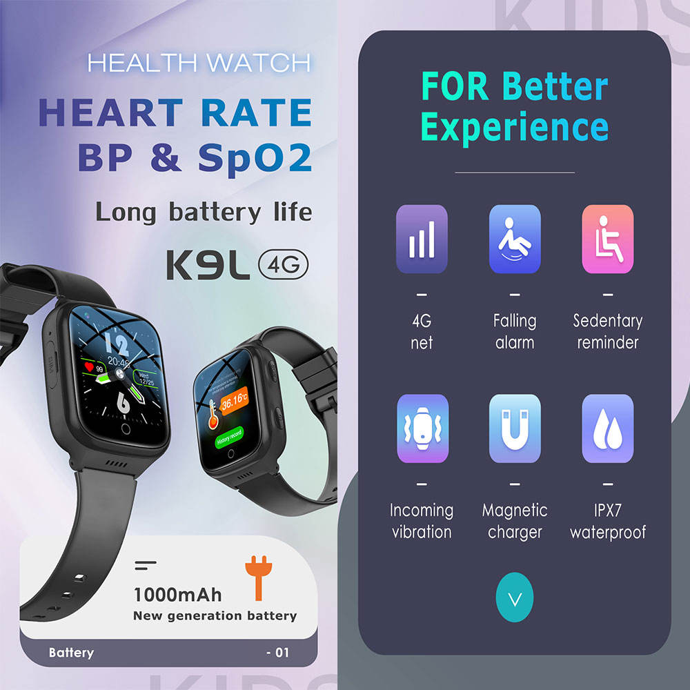 K9L 4G HD téléphone vidéo smart bébé enfant aîné Mobile montre