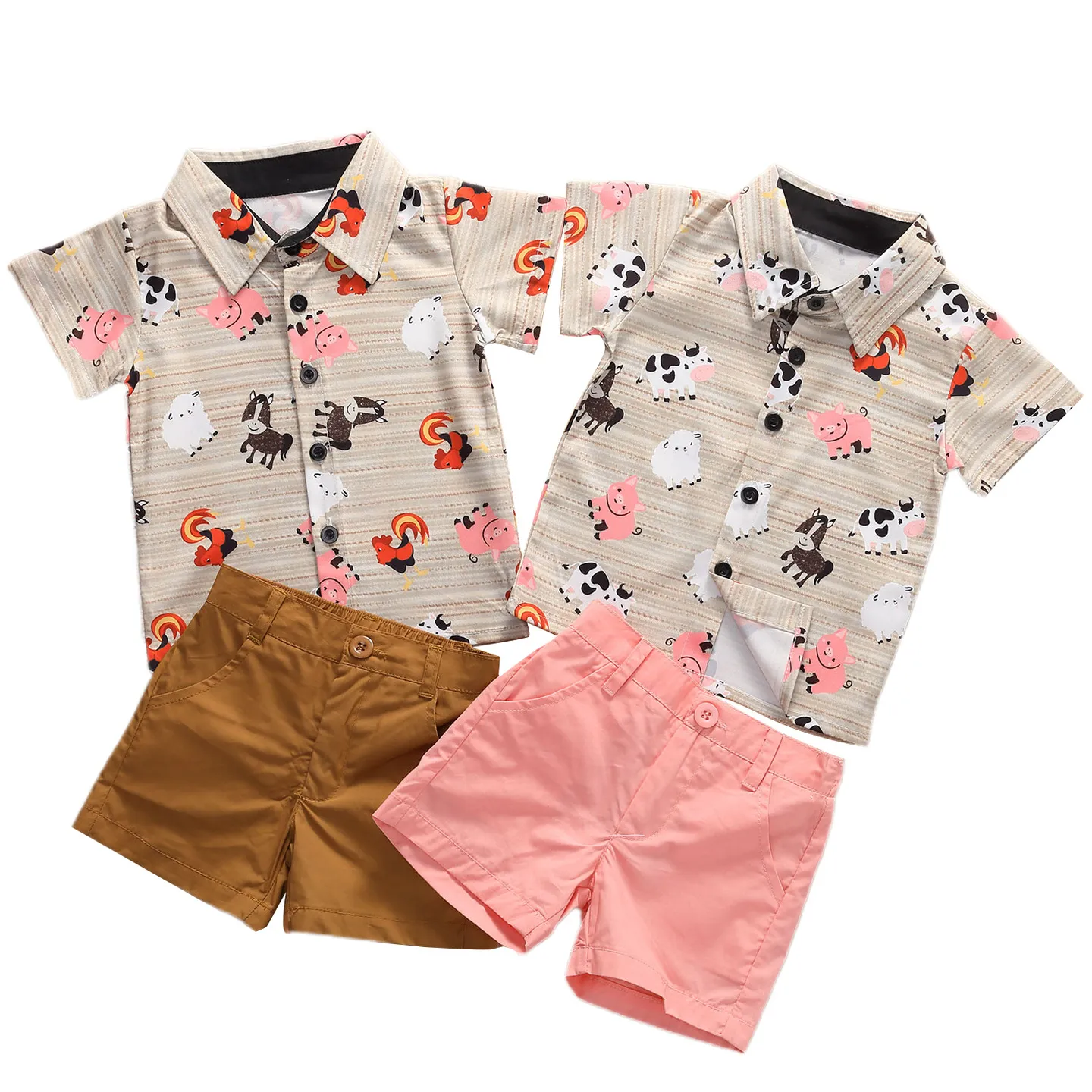 Boys clothing sets summer kids fashion cotton gentleman shirts+shorts 2pcs for baby boys children holiday clothes