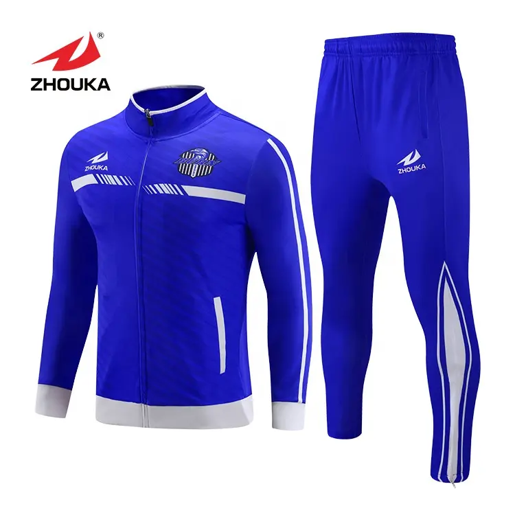 Design personalizzato giacca e pantaloni da calcio da uomo di alta qualità giacca da calcio giacca da allenamento giacca da calcio Set due pezzi