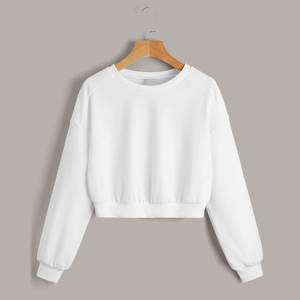 Primavera e autunno nuova camicetta Casual da <span class=keywords><strong>donna</strong></span> in tinta unita Design semplice <span class=keywords><strong>felpa</strong></span> a maniche lunghe - Product Image 6