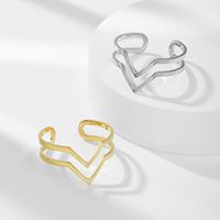 Myshape Nouvelle Bague Géométrique Simple Double V pour Femme en Acier Inoxydable, Bagues Ouvertes Minimalistes, Bijoux Tendance 2022, Cadeau