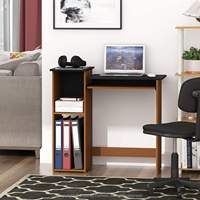 Bureau d'ordinateur pliable bicolore avec plateau de clavier coulissant, construction en MDF écologique, solutions de rangement pour bureau à domicile et étude