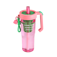 Gobelet en plastique transparent avec poignée et paille, 1300 ml (40 oz), infuseur à fruits, filtre à thé, anti-fuite, sans BPA, pour la salle de sport, les sports et les activités de plein air