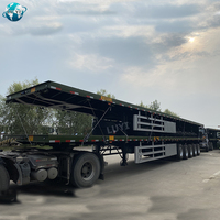 Semi-Remorque Plateau Porte-Conteneurs Neuve Personnalisée en Usine, 2, 3 ou 4 Essieux, 12m, 13m, 14m, Charge Utile 40t-100t, à Vendre
