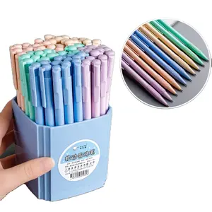 بالجملة 60 قطعة الكرة القلم-في تخزين القرطاسية متعدد الألوان مكتب مدرسة قابل للسحب رخيصة لطيف قلم حبر جاف
