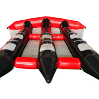 Bateau à poissons volants gonflable 3 Sides 6 sièges Bateau de remorquage aquatique Sports Poisson volant Bateau banane utilisé pour les jeux de mer/plage