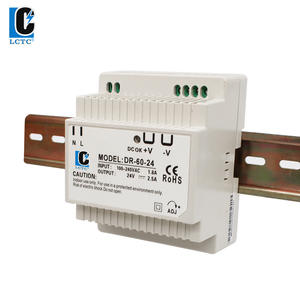 แหล่งจ่ายไฟสวิตชิ่งแบบราง DIN รุ่น LCTC <span class=keywords><strong>DR</strong></span>-60 ซีรีส์ AC DC 5V 12V 15V 24V แบบเอาต์พุตเดี่ยว 6.5A 5A 4A 2.5A สำหรับงานอุตสาหกรรม - Product Image 1