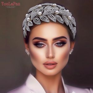 YouLaPan Diadema de Novia con Hojas, Tocado Nupcial, Accesorios para el Cabello de Mujer, Joyería Hecha a Mano, Tocado de Novia, Tiara para Concurso <span class=keywords><strong>HP411</strong></span> - Product Image 1
