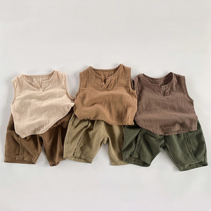 Estate nuovi ragazzi canotta sottile traspirante t-shirt senza maniche per bambini in cotone vestiti per bambini - Product Image 4