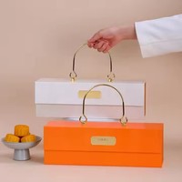Boîte cadeau de luxe en carton avec rabat magnétique, motif floral de style chinois, étanche, pour gâteaux de lune de la Fête de la Mi-Automne