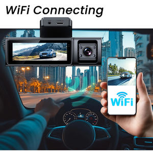 Enregistreur DVR de voiture à 3 objectifs Caméra de tableau de bord avec 4K avant et arrière Enregistreur vidéo 1080P Écran IPS <span class=keywords><strong>Enregistrement</strong></span> en boucle à trois objectifs - Product Image 5