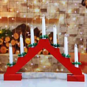 Artículo en Oferta: Velas Navideñas de Madera de 7L con Luz LED Cálida Blanca y Roja, Estilo Vintage con Temporizador - Product Image 3