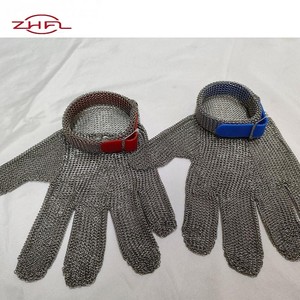 Gants en maille métallique résistants à la coupure en acier inoxydable de haute qualité, maille métallique EN388 5 ANSI/ISEA 9, gants de boucher non enduits - Product Image 3