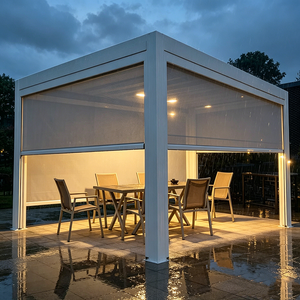 Pérgola Motorizada de Aluminio con Pantalla Lateral Retráctil Impermeable, Toldo para Patio Exterior, Piscina, Gazebo, Protección Solar - Product Image 4