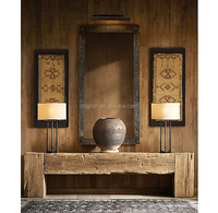 Meubles de salon, style rétro, console rectangulaire en bois massif, poutre anglaise récupérée
