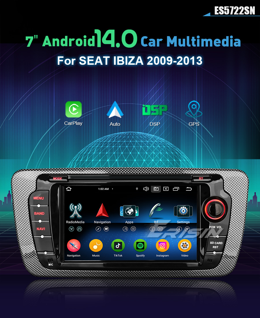 Erisin 10.25 Android 14 8-Kern 4GB RAM 64GB ROM Autoradio GPS Navi für BMW X1 E84 (2009-2015
