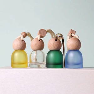 Empty Hanging 10ml Colored Car Air Freshener <b>Bottle</b> Car Perfume <b>Diffuser</b> <b>Bottles</b> Aromatherapy Fragrance Pendant Glass <b>Bottle</b> - Product Image 3