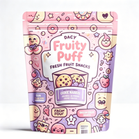 Sachet Doypack Mylar Personnalisé Imprimé Flexo, Résistant à l'Humidité, en Plastique, pour Emballage Alimentaire, Biscuits et Snacks, avec Fermeture Zip Refermable