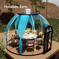 Kawagebo Kamp 4.2m de diamètre rond préfabriqué extérieur géodésique polycarbonate PC Eps dôme maisons maison préfabriquée