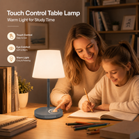 Lampe de chevet LED tactile en métal CoolQing moderne, rechargeable, sans fil, à intensité variable, pour chambre et salon
