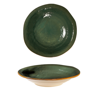 COLLEZIONE MEDITERRANEAN - Piatto Fondo in Gres Verde Scuro Diametro 24cm Altezza 6cm - Product Image 1