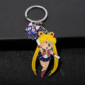 Gato de dibujos animados <span class=keywords><strong>Tsukino</strong></span> <span class=keywords><strong>Usagi</strong></span> Anime Sailor Moon Charms llavero - Product Image 4
